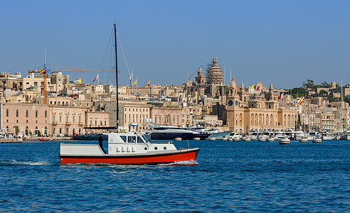 旅游景点海报地中海马耳他风光背景