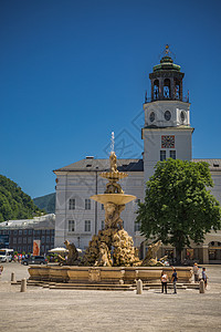 萨尔斯堡要塞欧洲旅游名城萨尔斯堡建筑背景