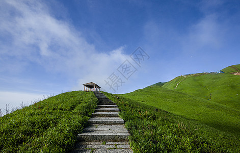 春季绿色的武功山景观背景图片