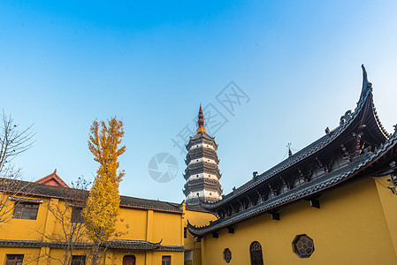 双龙寺长江边的寺庙安徽安庆迎江寺背景