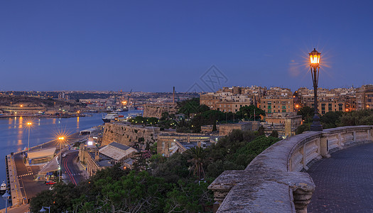 夜景街道地中海马耳他风光背景