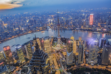 繁华大都市上海陆家嘴背景