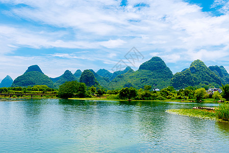 桂林山水第一湾桃源沅江风景背景