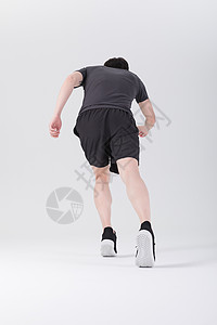 男性背影健身运动员跑步冲刺背影背景