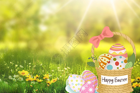 草鸡蛋复活节背景设计图片