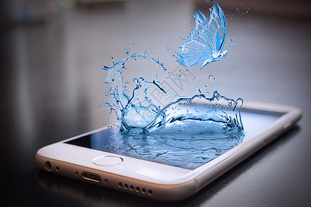 手机里飞出的水蝴蝶图片