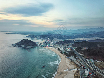 韩国海水浴场韩国地标襄阳海滨背景