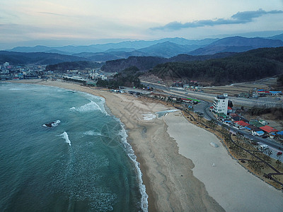 韩国海水浴场韩国地标襄阳海滨背景