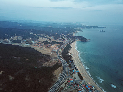 韩国海水浴场韩国地标襄阳海滨背景