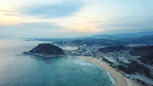 韩国海水浴场韩国地标襄阳海滨背景