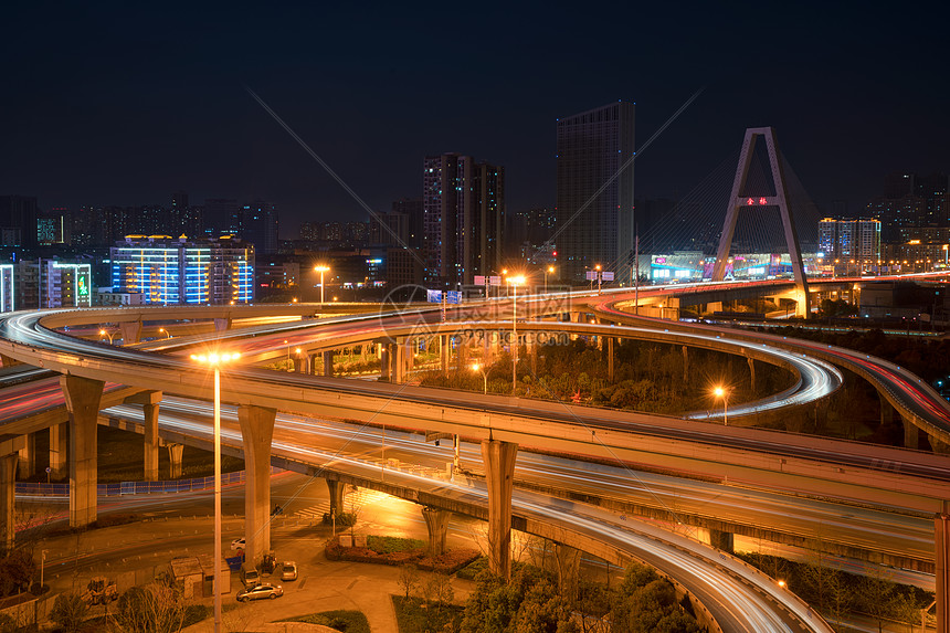 城市高架桥夜景图片