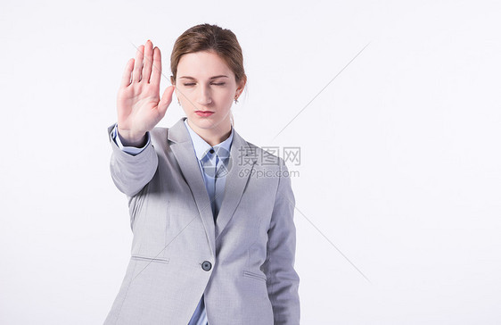 外国商务女性拒绝手势