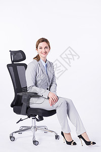 坐着的外国商务女性图片