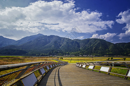 山峦起伏腾冲北海湿地公园背景