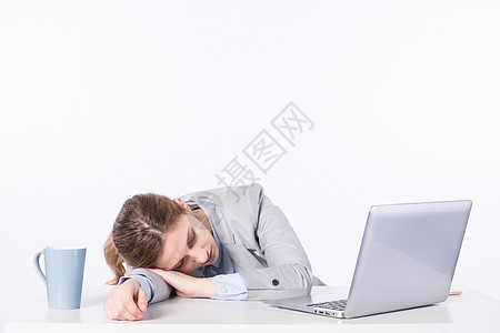 外国商务女性睡觉休息高清图片