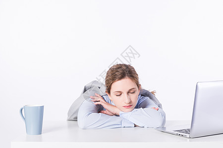 外国商务女性睡觉休息高清图片
