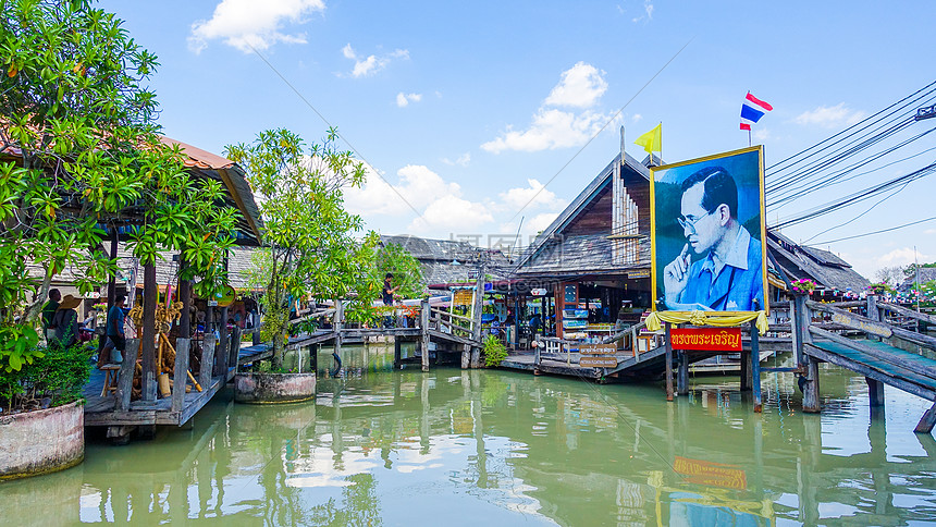 泰国杜拉拉水上市场四方水上市场图片