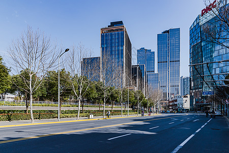 路与阳光素材上海路与建筑背景