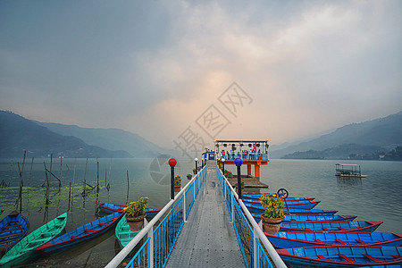 费瓦湖景区尼泊尔博卡拉费瓦湖背景