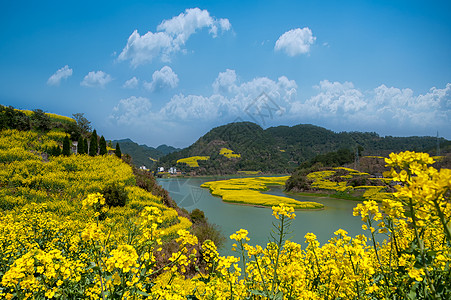 建德新安江安徽古徽州新安江清明时节风光背景