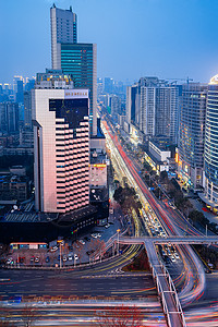 城市商业区夜景图片
