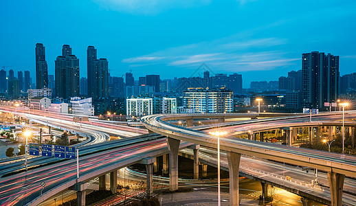 爆闪灯武汉竹叶山立交桥夜景背景