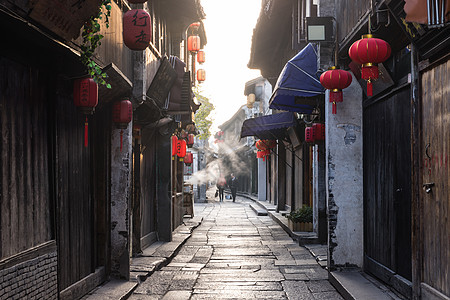 清晨的西塘背景图片