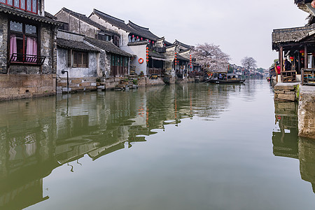 江南水乡西塘古镇背景图片