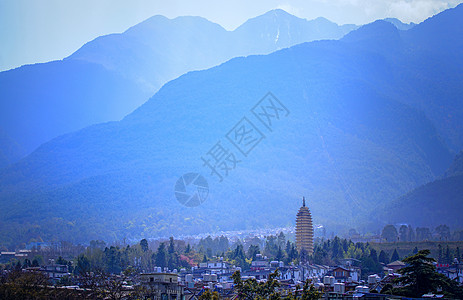 大理苍山佛塔括苍山高清图片