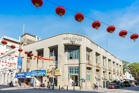 马来西亚槟城街景背景图片