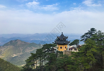 九华山天台景区寺庙背景