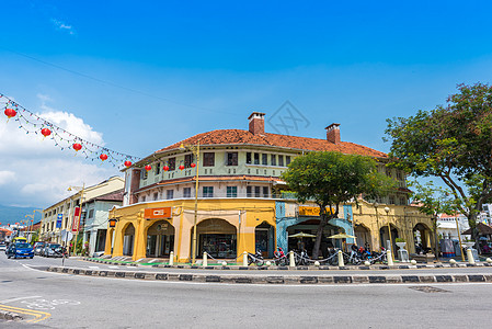 马来西亚槟城街景背景图片