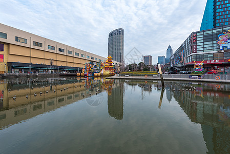 浙江嘉兴浙江海宁皮革城建筑背景