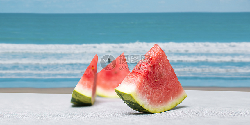 夏日西瓜水果素材背景图片