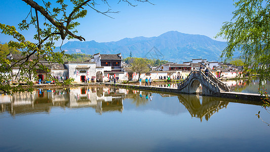 水墨古镇宏村背景