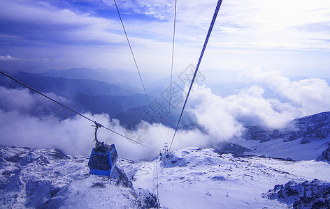 扇子丽江玉龙雪山背景