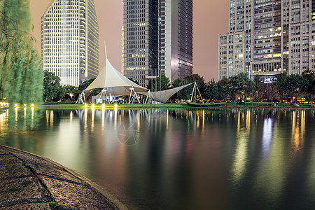 上海陆家嘴绿地风景夜景高清图片素材