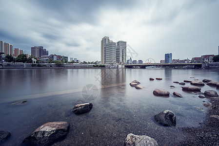 天津海河慢门背景图片