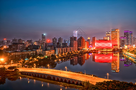 汉街汉秀剧场武汉楚河万达瑞华酒店夜景背景