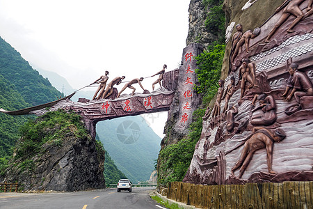 神农架大九湖神农溪山门背景