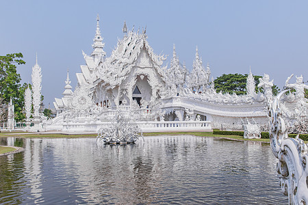 泰国白庙清莱白庙广角背景