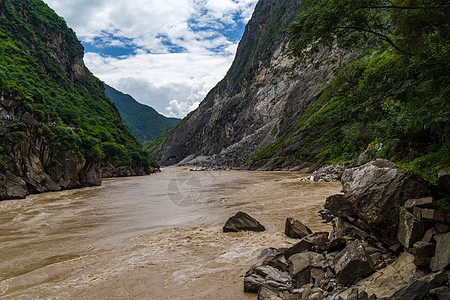 云南虎跳峡风光背景图片