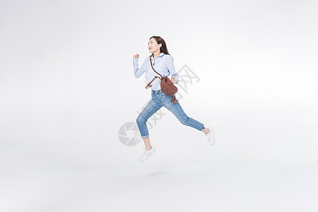 奔跑商务女性青年女性奔跑背景