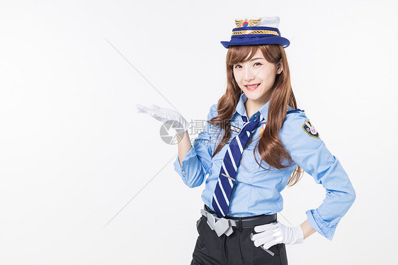 二次元女警手势托举图片