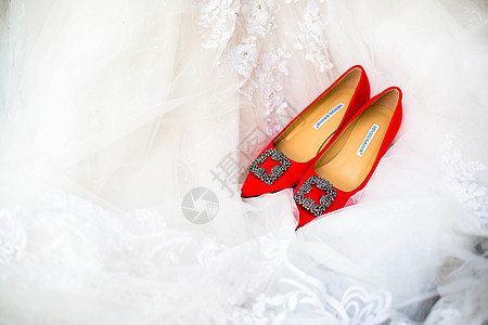 婚鞋婚纱背景图片
