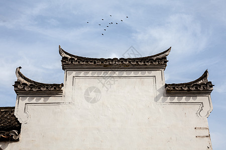 高墙建筑中式马头墙背景