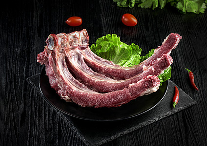 猪肉蔬菜新鲜的排骨背景