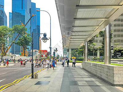 户外广告牌新加坡城市建筑背景