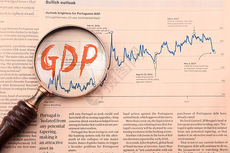 放大镜下的GDP图片