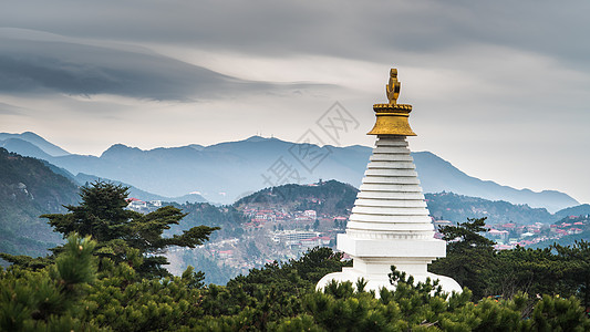 全景房江西庐山风景区白塔背景